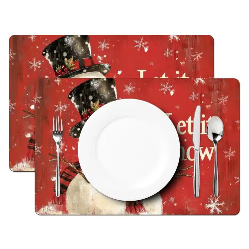 Sneeuwpret - Winter - Sneeuwpop Placemat vinyl groot -zzsfeer2_Kitchenyeah-website