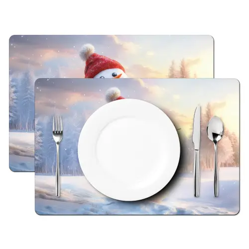 Sneeuwpop - Zonsondergang - Wit Placemat vinyl groot -zzsfeer2_Kitchenyeah-website