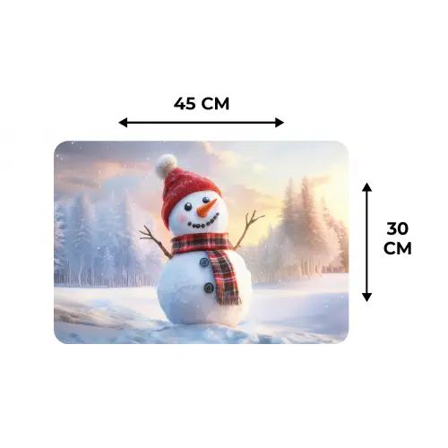 Sneeuwpop - Zonsondergang - Wit Placemat vinyl groot -specs