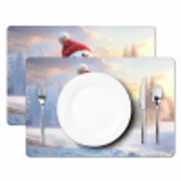 Sneeuwpop - Zonsondergang - Wit Placemat vinyl groot -zzsfeer2_Kitchenyeah-website