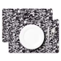 Spat - Stippen - Zwart - Wit Placemat vinyl groot 368 -zzsfeer2_Kitchenyeah-website