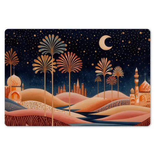 Sterrenhemel - Palmen - Rivier Placemat vinyl groot -zzsfeer1_Kitchenyeah-website