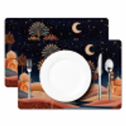 Sterrenhemel - Palmen - Rivier Placemat vinyl groot -zzsfeer2_Kitchenyeah-website