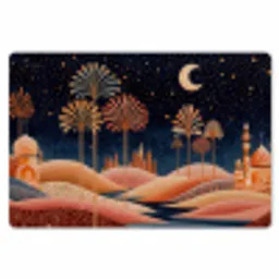 Sterrenhemel - Palmen - Rivier Placemat vinyl groot -zzsfeer1_Kitchenyeah-website