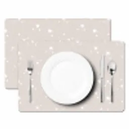 Sterren - Beige - Wit - Patronen Placemat vinyl groot -zzsfeer2_Kitchenyeah-website