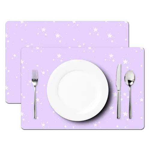 Sterren - Paars - Wit - Patronen Placemat vinyl groot -zzsfeer2_Kitchenyeah-website