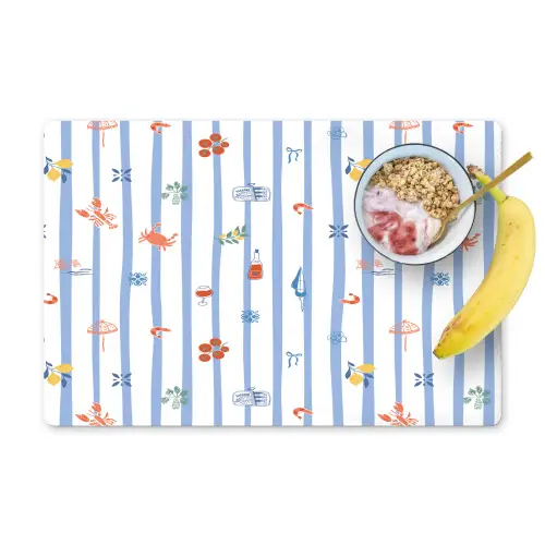 Zee - Sfeer - Strand - Blauw Placemat vinyl groot 368 -zzzproduct_Kitchenyeah-website