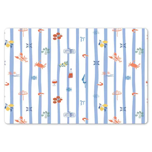 Zee - Sfeer - Strand - Blauw Placemat vinyl groot 368 -zzsfeer1_Kitchenyeah-website