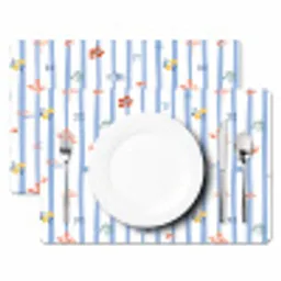 Zee - Sfeer - Strand - Blauw Placemat vinyl groot 368 -zzsfeer2_Kitchenyeah-website