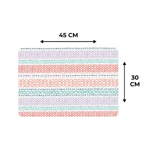 Strepen - Zomer - Kleuren Placemat vinyl groot 368 -specs