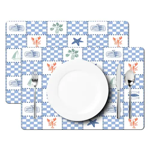 Zee - Sfeer- Mozaïek - Blauw Placemat vinyl groot 368 -zzsfeer2_Kitchenyeah-website