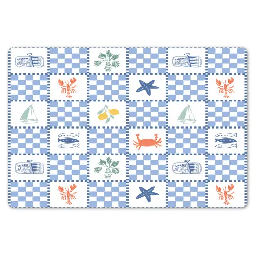 Zee - Sfeer- Mozaïek - Blauw Placemat vinyl groot 368 -zzsfeer1_Kitchenyeah-website