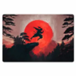 Zon - Krijger - Bomen - Bergen Placemat vinyl groot -zzsfeer1_Kitchenyeah-website