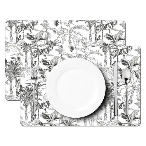 Tijger - Oerwoud - Grijs Placemat vinyl groot 368 -zzsfeer2_Kitchenyeah-website