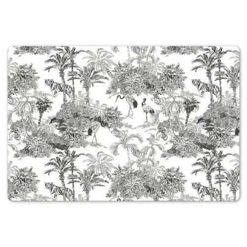 Tijger - Jungle - Patroon - Grijs Placemat vinyl groot 368 -zzsfeer1_Kitchenyeah-website