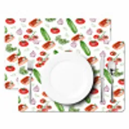 Tomaat - Paprika - Komkommer - Patroon Placemat vinyl groot 368 -zzsfeer2_Kitchenyeah-website