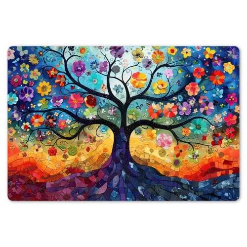 Boom - Kleurrijk - Bloemen - Kunst - Abstract Placemat vinyl groot -zzsfeer1_Kitchenyeah-website