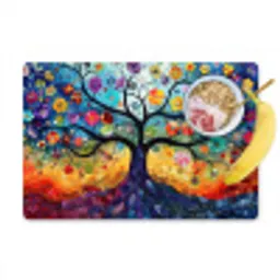 Boom - Kleurrijk - Bloemen - Kunst - Abstract Placemat vinyl groot -zzzproduct_Kitchenyeah-website