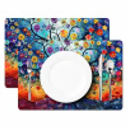 Boom - Kleurrijk - Bloemen - Kunst - Abstract Placemat vinyl groot -zzsfeer2_Kitchenyeah-website