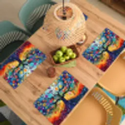 Boom - Kleurrijk - Bloemen - Kunst - Abstract Placemat vinyl groot -zzsfeer5_Kitchenyeah-website