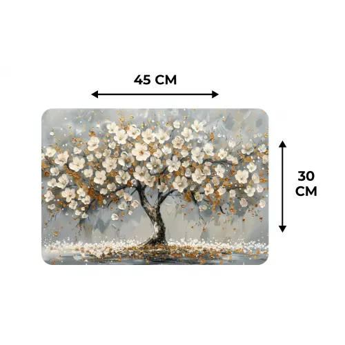 Boom - Goud - Bloemen - Abstract - Kunst Placemat vinyl groot -specs