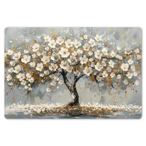 Boom - Goud - Bloemen - Abstract - Kunst Placemat vinyl groot -zzsfeer1_Kitchenyeah-website