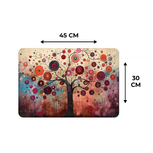 Boom - Paars - Abstract - Kunst Placemat vinyl groot -specs