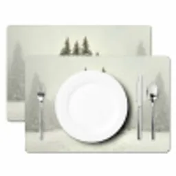 Bomen - Sneeuw - Wit Placemat vinyl groot -zzsfeer2_Kitchenyeah-website