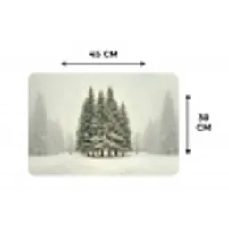 Bomen - Sneeuw - Wit Placemat vinyl groot -specs