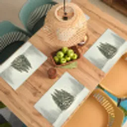 Bomen - Sneeuw - Wit Placemat vinyl groot -zzsfeer5_Kitchenyeah-website