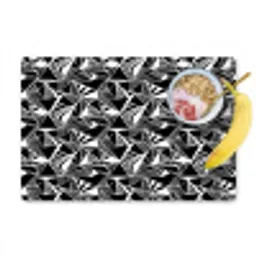Driehoeken - Geometrisch - Zwart - Wit Placemat vinyl groot 368 -zzzproduct_Kitchenyeah-website