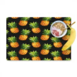Tropische - Ananas - Zwart Placemat vinyl groot 368 -zzzproduct_Kitchenyeah-website