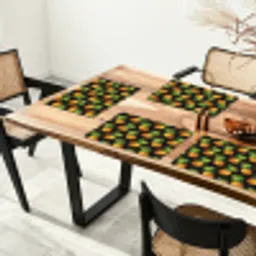 Tropische - Ananas - Zwart Placemat vinyl groot 368 -zzsfeer4_Kitchenyeah-website