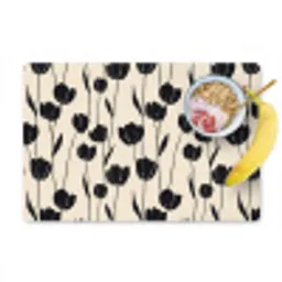 Tulpen - Patroon - Zwart Placemat vinyl groot 368 -zzzproduct_Kitchenyeah-website