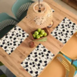 Tulpen - Patroon - Zwart Placemat vinyl groot 368 -zzsfeer5_Kitchenyeah-website
