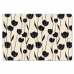 Tulpen - Patroon - Zwart Placemat vinyl groot 368 -zzsfeer1_Kitchenyeah-website