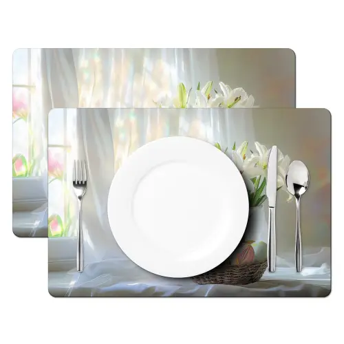 Vaas - Eieren - Bloemen Placemat vinyl groot -zzsfeer2_Kitchenyeah-website