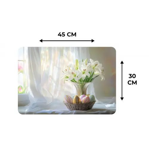 Vaas - Eieren - Bloemen Placemat vinyl groot -specs