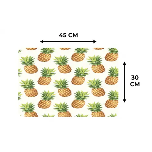 Vintage - Ananas - Blad Placemat vinyl groot 368 -specs