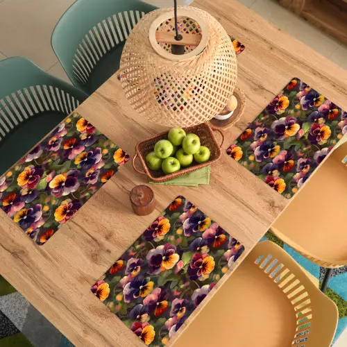 Warm - Patroon - Penseel - Viooltjes Placemat vinyl groot 368 -zzsfeer5_Kitchenyeah-website