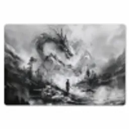 Krijger - Draak - Grijs Placemat vinyl groot -zzsfeer1_Kitchenyeah-website