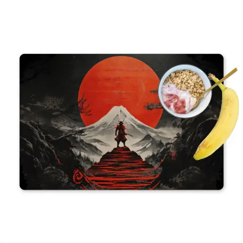 Krijger - Rode trappen - Zon - Berg Placemat vinyl groot -zzzproduct_Kitchenyeah-website