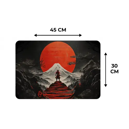 Krijger - Rode trappen - Zon - Berg Placemat vinyl groot -specs