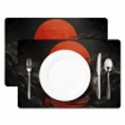 Krijger - Rode trappen - Zon - Berg Placemat vinyl groot -zzsfeer2_Kitchenyeah-website