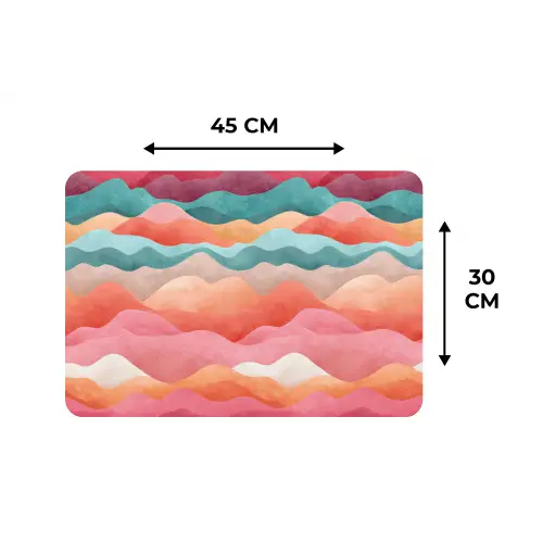 Golven - Kleurrijk - Abstract Placemat vinyl groot -specs