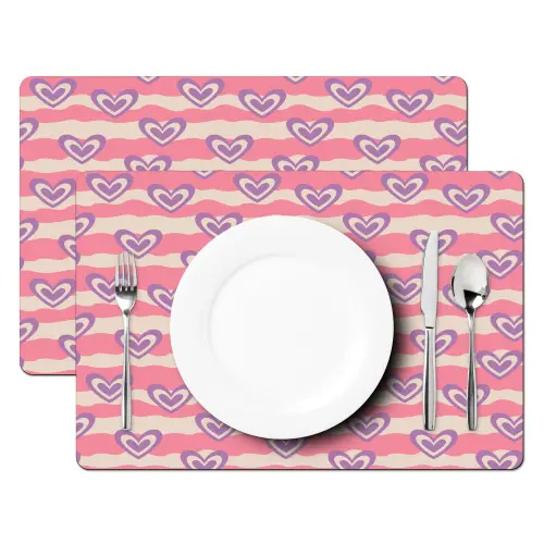 Golven - Patroon - Hartjes - Retro Placemat vinyl groot 368 -zzsfeer2_Kitchenyeah-website