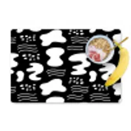 Wit - Zwart - Dynamisch - Patroon Placemat vinyl groot 368 -zzzproduct_Kitchenyeah-website