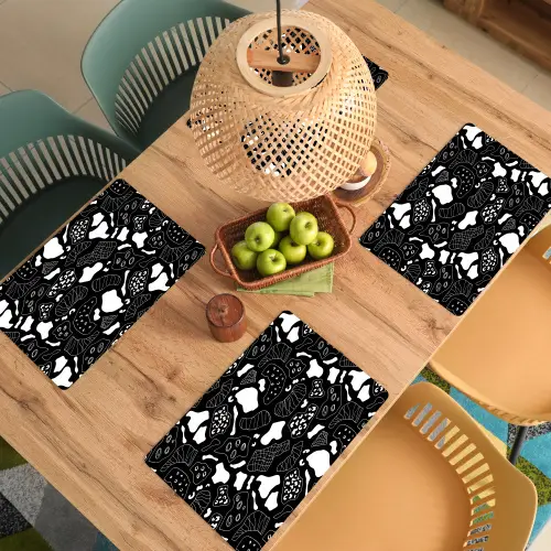 Wit - Zwart - Vormen - Patroon Placemat vinyl groot 368 -zzsfeer5_Kitchenyeah-website