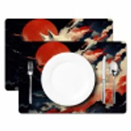 Witte vos - wolken - maan Placemat vinyl groot -zzsfeer2_Kitchenyeah-website