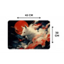 Witte vos - wolken - maan Placemat vinyl groot -specs